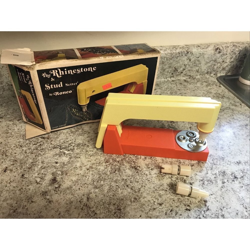 Vintage 1974 Ronco The Rhinestone & Stud Setter Bedazzler Three Punches READ